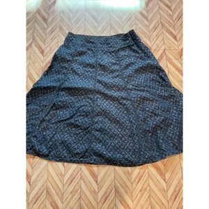 Coldwater Creek Jean Skirt ‎ 10 Women's Denim Geometric Pattern Blue Knee Length